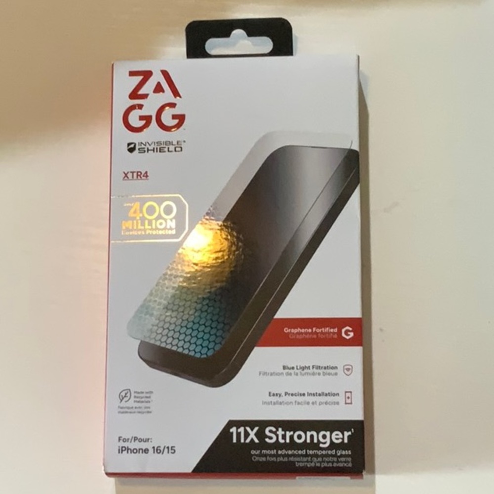 InvisibleShield Screen Protector for iPhone 16/15 - Black